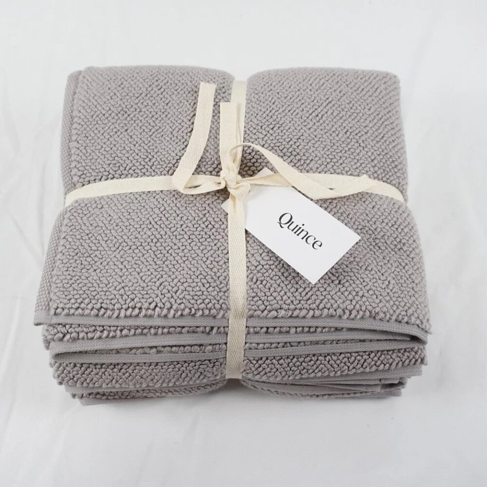 quince cotton bath mat bundle set of 2 in grey
